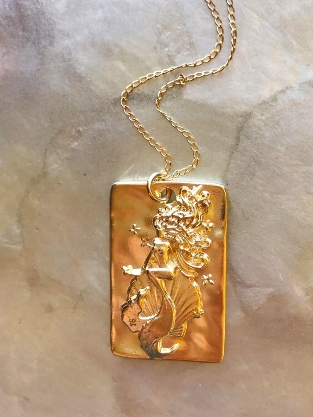Sophia C ISLA SIRENA Goldplated Mermaid Pendent & Gold Fill 18"  necklace New
